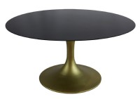 Herno Table in Black Steel with Brass Base