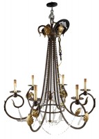 Currey & Co 6 light Metal and Crystal Chandelier