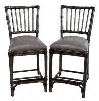 Pair of Metallic Gray Counter Stools