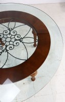 Glass Top Wooden Dining Table