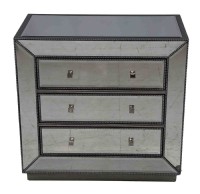 Three Drawer Mirrored Chest