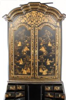 Black and Gilt Lacquer Secretaire