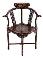 Antique Pair of Chinese Corner Chairs