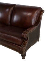 Brown Two Cushion Leather Sofa