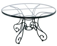 Six Piece Green Wrought Iron Patio Set