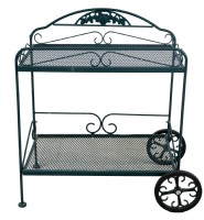 Six Piece Green Wrought Iron Patio Set