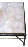 Polished Metal Stone Top Cocktail Table
