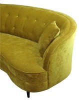 Velvet Upholstered Kidney Sofa