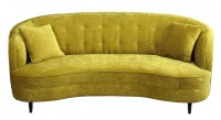 Velvet Upholstered Kidney Sofa