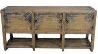 Vintage Open Shelf Rustic Farmhouse Sideboard