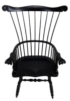 Ethan Allen High Back Black Windsor Chair