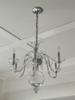 Six Light Glass Bulb Chandelier