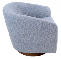 Blue Upholstered Swivel Chair