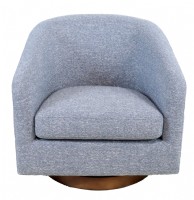 Blue Upholstered Swivel Chair