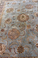 Light Teal/Blue Silk and Wool Rug