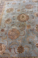 Light Teal/Blue Silk and Wool Rug