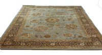 Light Teal/Blue Silk and Wool Rug