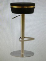 Adjustable Leather Seat Brass Frame Stool Set of 3