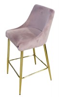 Pair of Mauve Velour Bar Stools