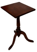 American Pine Candlestand Table with a Beehive Bas