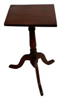American Pine Candlestand Table with a Beehive Bas