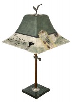 Ceramic Shade Copper Framed Table Lamp