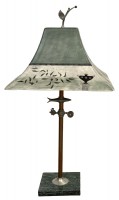 Ceramic Shade Copper Framed Table Lamp