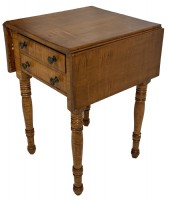 Antique Tiger Maple Drop Leaf Work Table