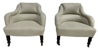 Pair of Mid Century Upholstered Armchairs
