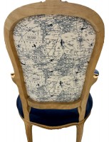 Pair of Navy Blue French Bergere Chairs