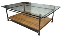 Glass Top Metal & Wood Framed Cockatil Table