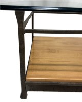 Glass Top Metal & Wood Framed Cockatil Table