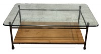 Glass Top Metal & Wood Framed Cockatil Table