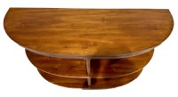 Three Shelf Wooden Demilune Console