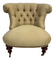 Curved Back Tufted Armchair