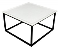 Curved White Marble Top Side Table