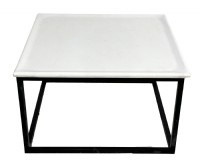 Curved White Marble Top Side Table