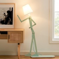 Blue Stick Figure Floor Lamp