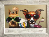 Abstract Dogs with Sunglasses Painting