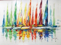 Abstract Sailboat Painting
