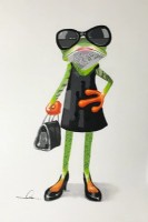 Abstract Frog With Glasses Painting