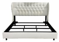 White Linen Wraparound King Bed Frame