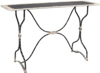 Distressed Black Metal Console Table
