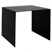 Noir Yves Black Steel Top End Table